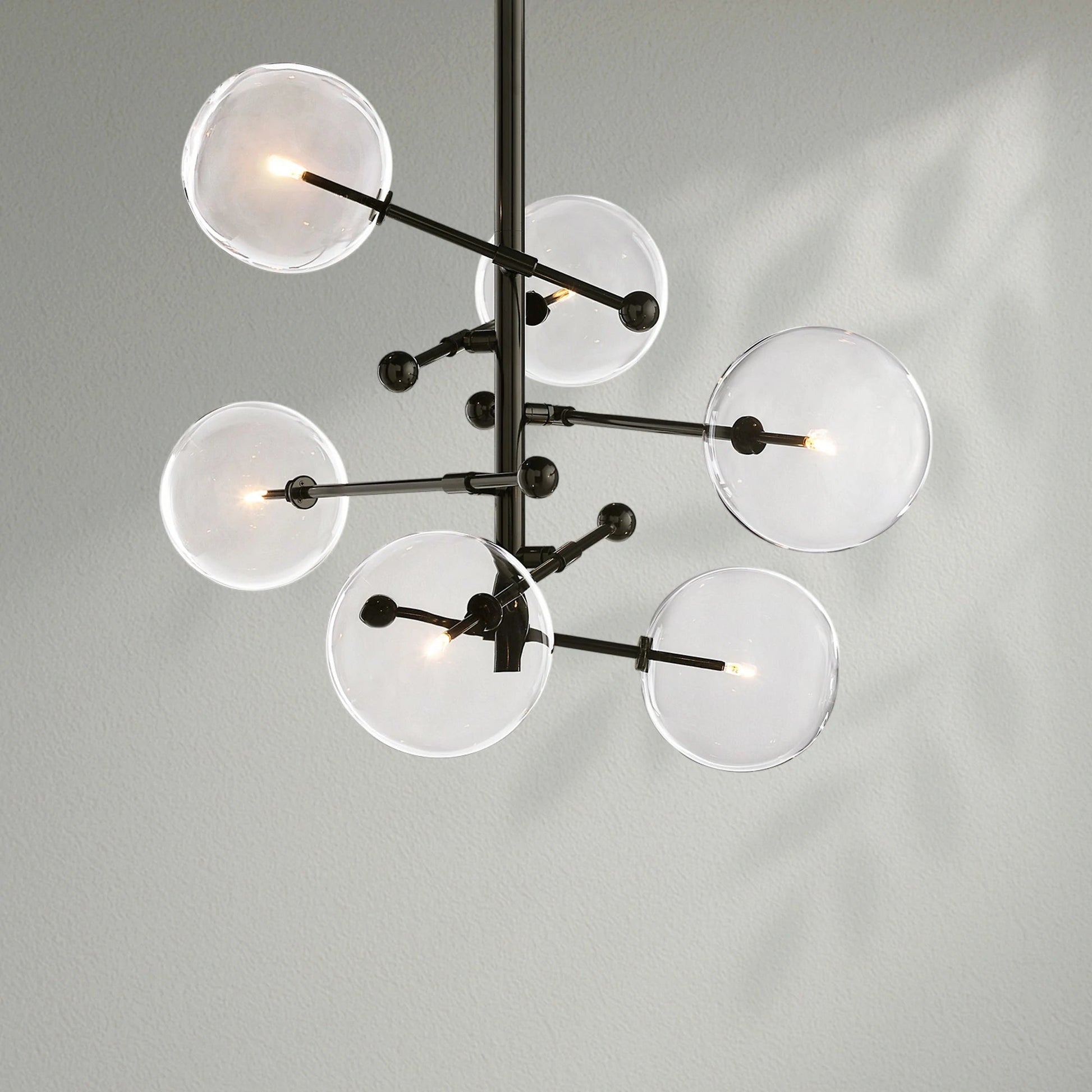 Glass Globe Mobile Six - Arm Chandelier - Lightings Menu