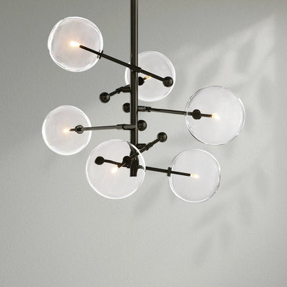 Glass Globe Mobile Six - Arm Chandelier - Lightings Menu