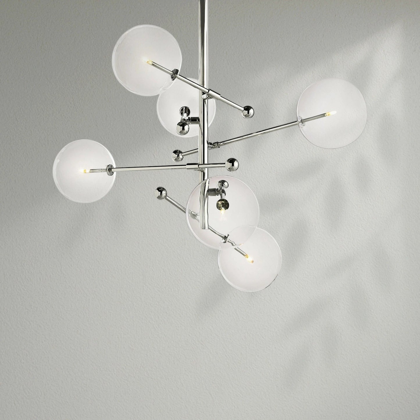 Glass Globe Mobile Six - Arm Chandelier - Lightings Menu
