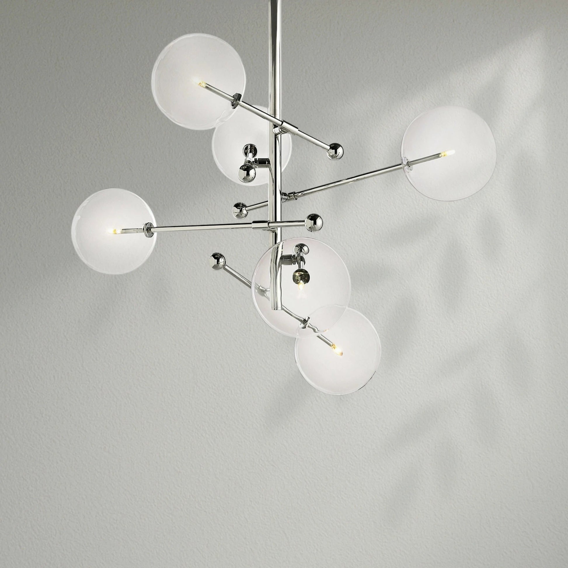 Glass Globe Mobile Six - Arm Chandelier - Lightings Menu