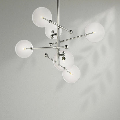Glass Globe Mobile Six - Arm Chandelier - Lightings Menu