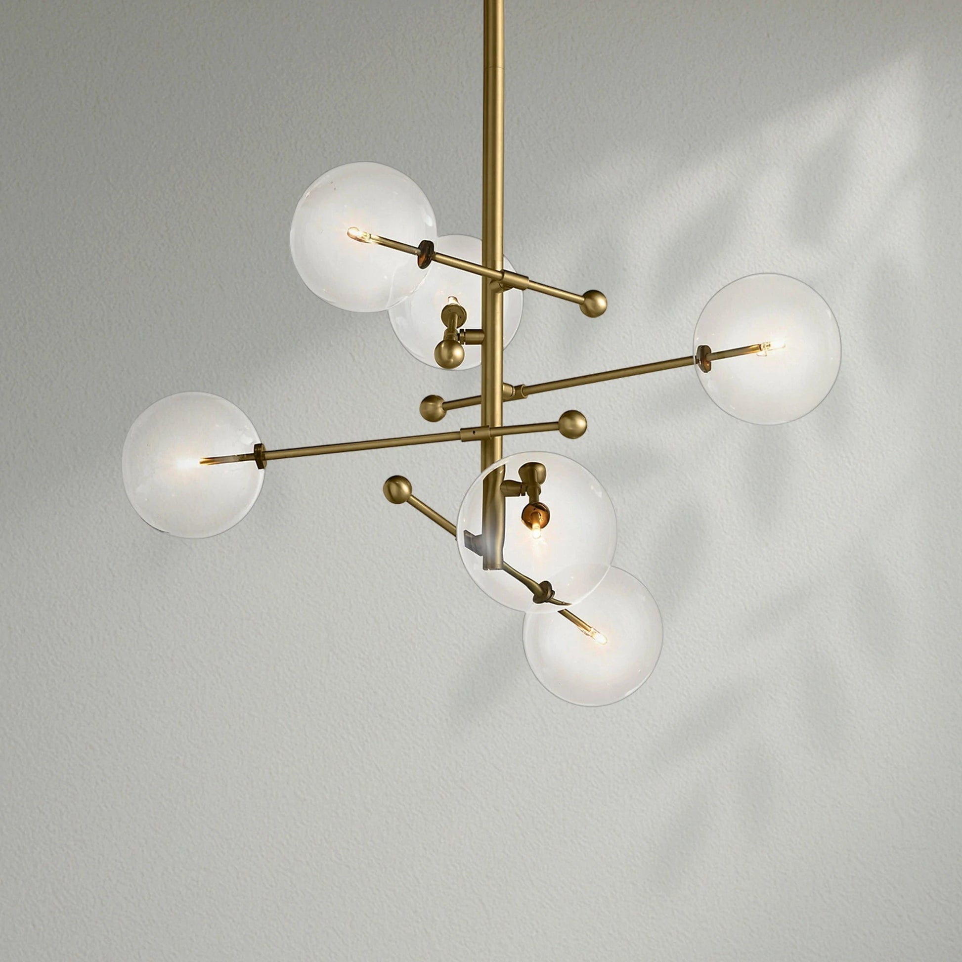Glass Globe Mobile Six - Arm Chandelier - Lightings Menu