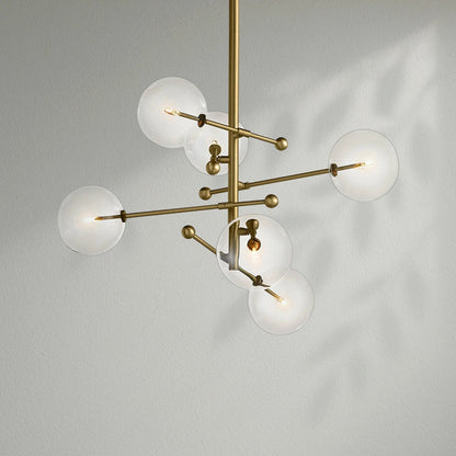 Glass Globe Mobile Six - Arm Chandelier - Lightings Menu