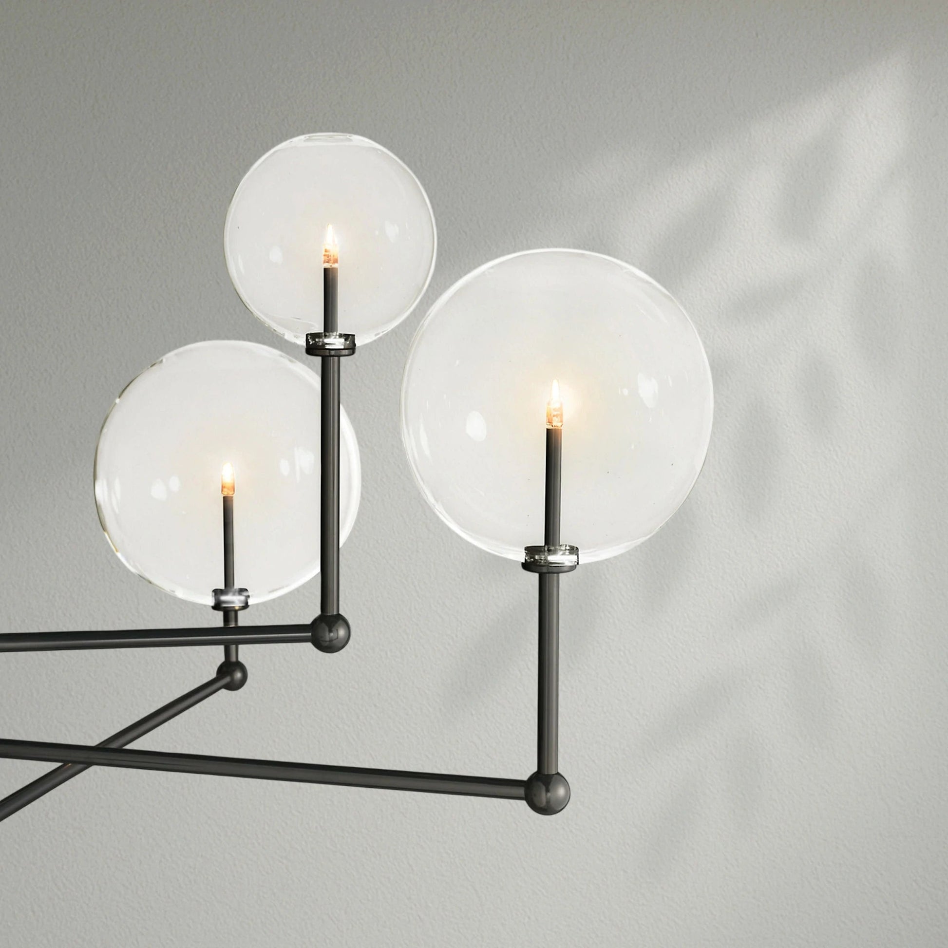 Glass Globe Mobile Three - Arm Chandelier - Lightings Menu