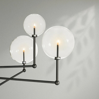 Glass Globe Mobile Three - Arm Chandelier - Lightings Menu