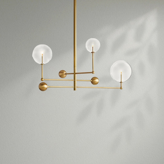 Glass Globe Mobile Three - Arm Chandelier - Lightings Menu