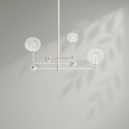 Glass Globe Mobile Three - Arm Chandelier - Lightings Menu