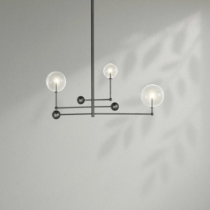 Glass Globe Mobile Three - Arm Chandelier - Lightings Menu