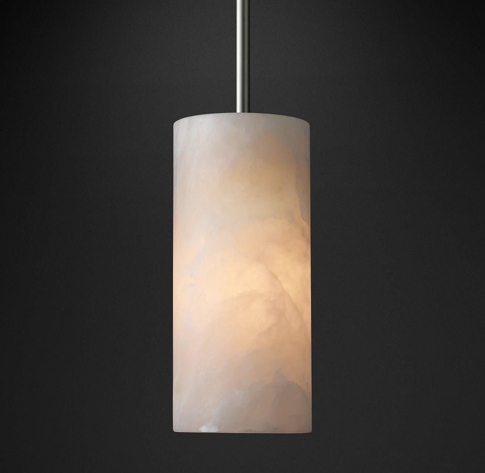 Hand Carved Alabaster Cylinder Pendent - Lightings Menu