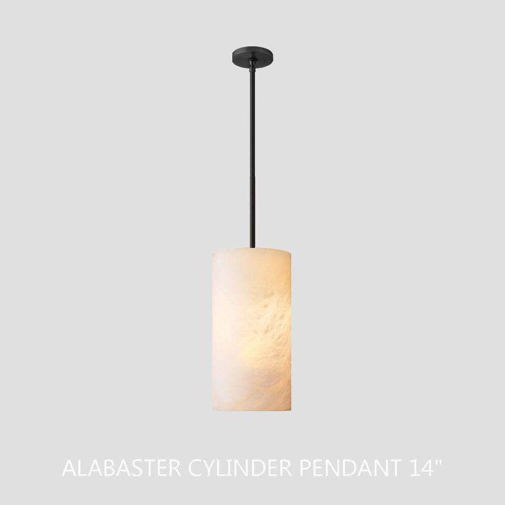 Hand Carved Alabaster Cylinder Pendent - Lightings Menu