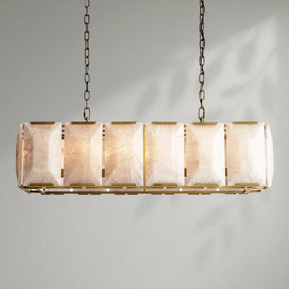 Harlows Calcite Rectangular Chandelier - Lightings Menu