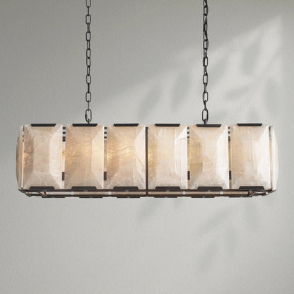 Harlows Calcite Rectangular Chandelier - Lightings Menu