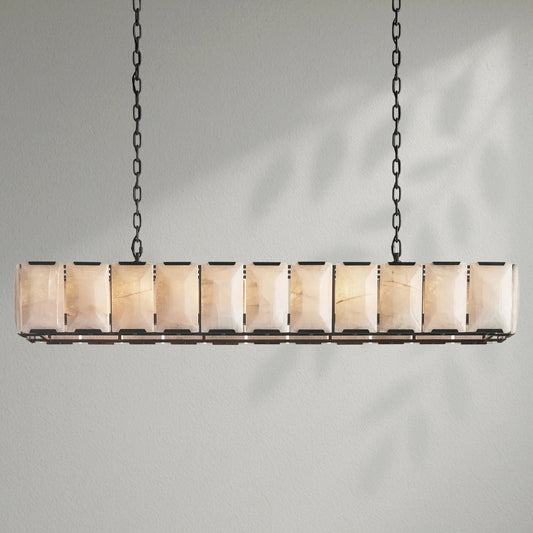 Harlows Calcite Rectangular Chandelier - Lightings Menu