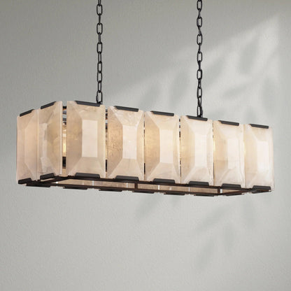 Harlows Calcite Rectangular Chandelier - Lightings Menu