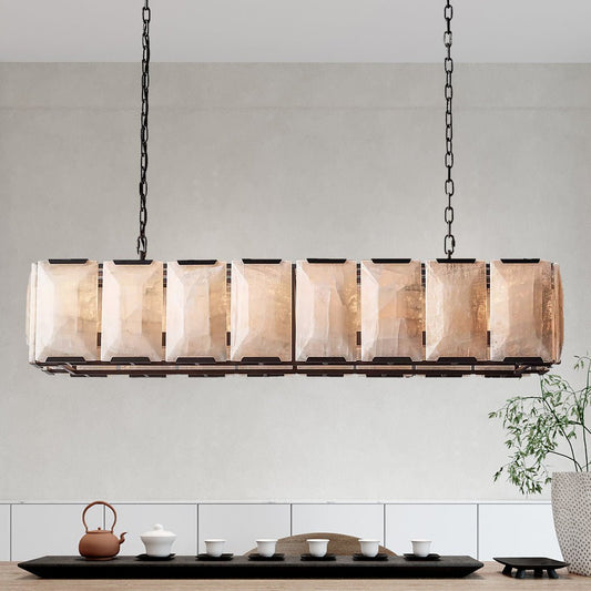 Harlows Calcite Rectangular Chandelier - Lightings Menu