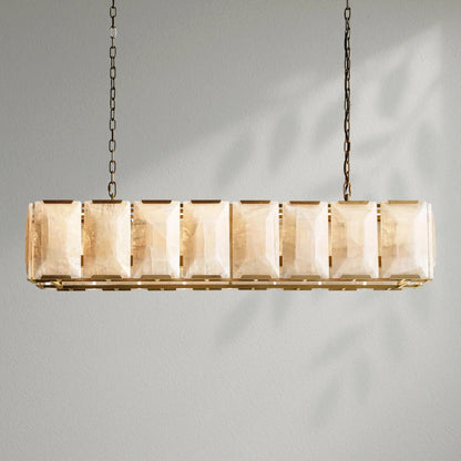 Harlows Calcite Rectangular Chandelier - Lightings Menu