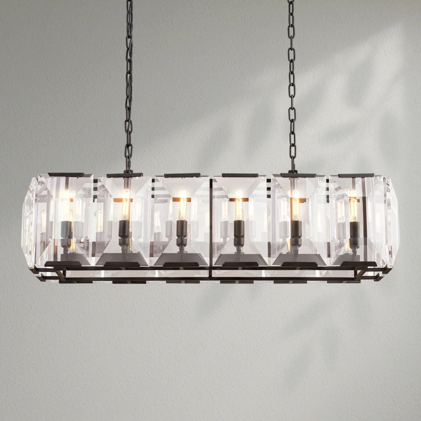 Harlows Crystal Rectangle Chandelier - Lightings Menu