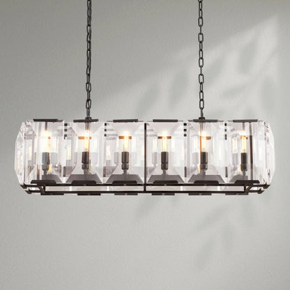 Harlows Crystal Rectangle Chandelier - Lightings Menu