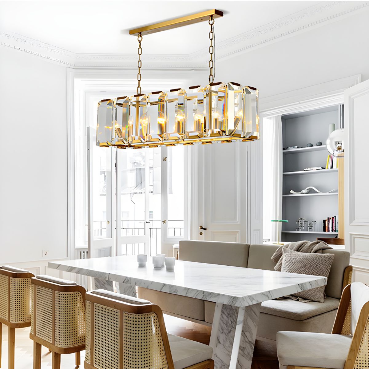 Harlows Crystal Rectangle Chandelier - Lightings Menu