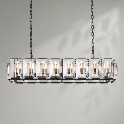 Harlows Crystal Rectangle Chandelier - Lightings Menu