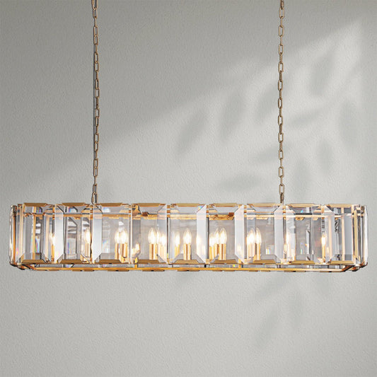Harlows Crystal Rectangle Chandelier - Lightings Menu
