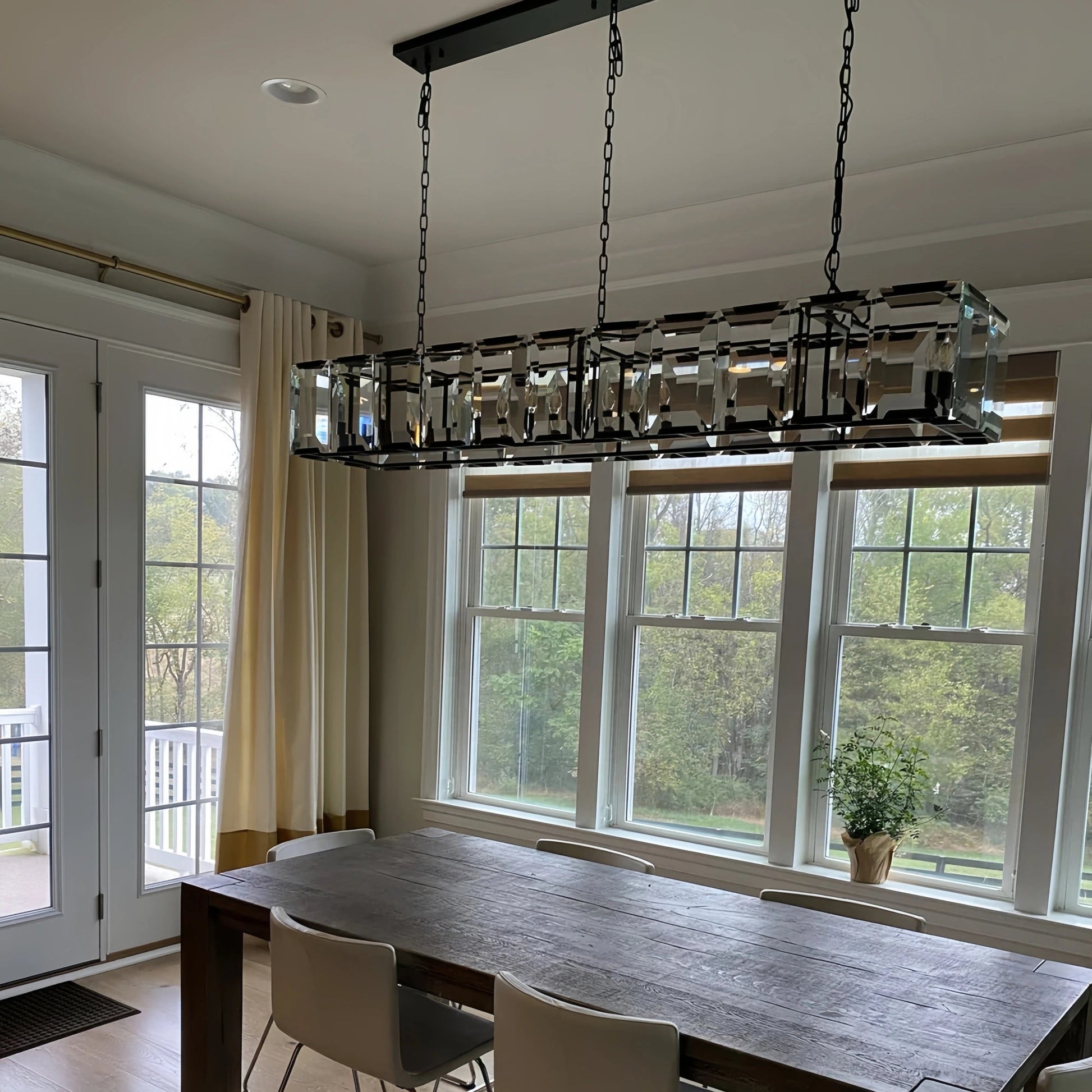 Harlows Crystal Rectangle Chandelier - Lightings Menu