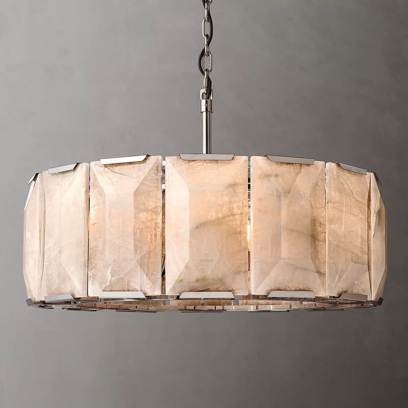 Hawsan Calcite Round Chandelier 31" - Lightings Menu
