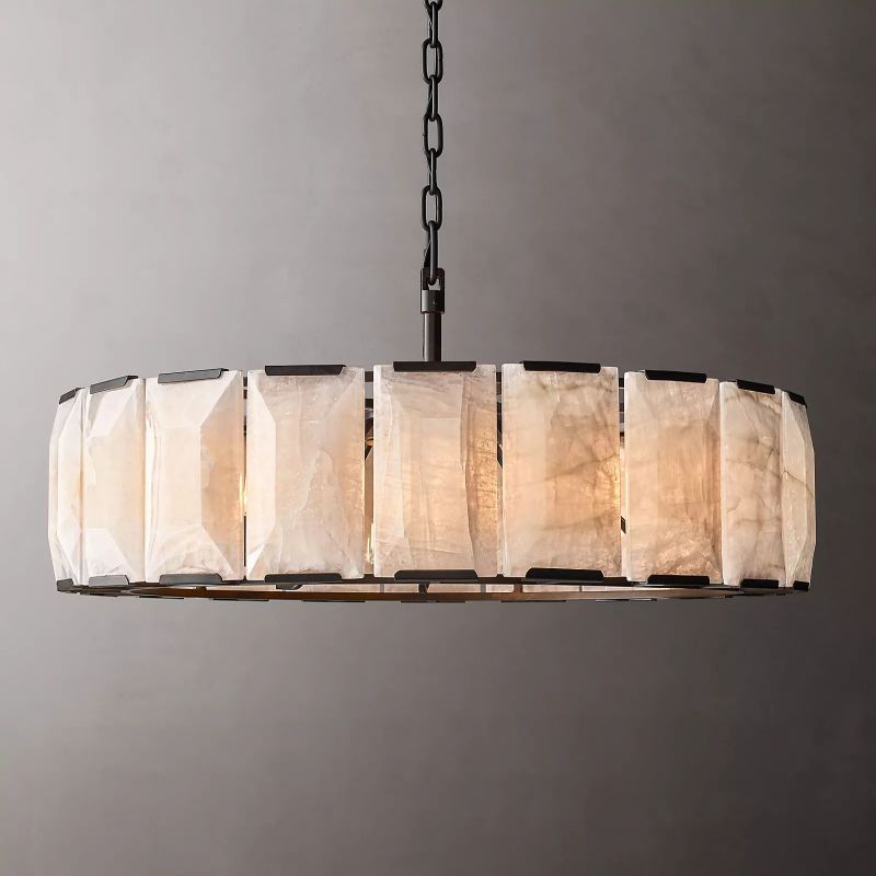 Hawsan Calcite Round Chandelier 43" - Lightings Menu