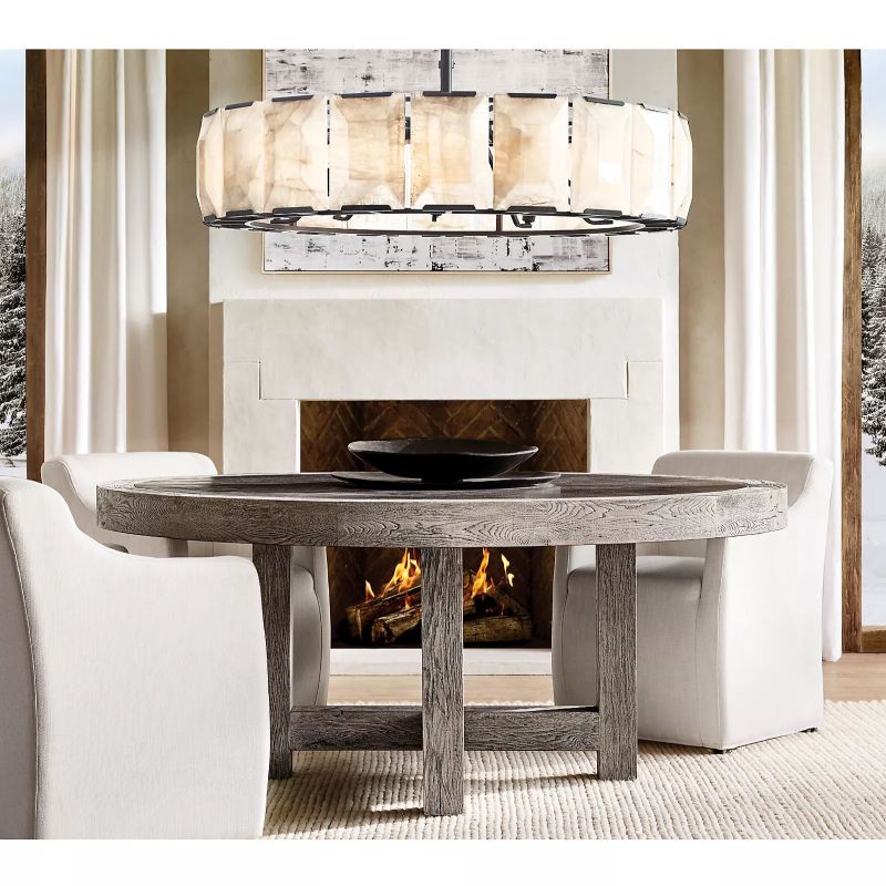 Hawsan Calcite Round Chandelier 60" - Lightings Menu