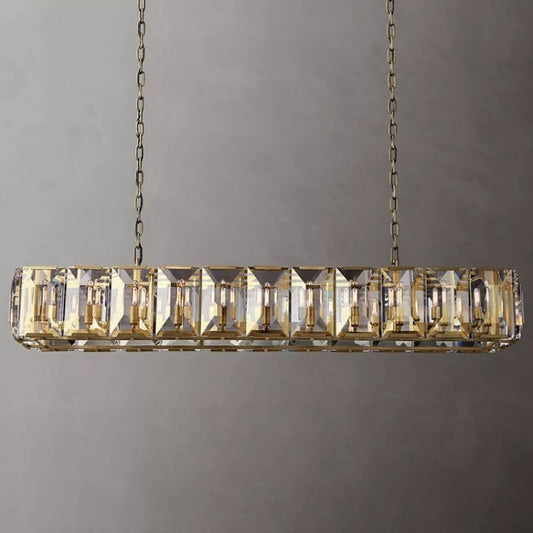 Hawsan Multicurve Crystal Rectangular Chandelier 74“ - Lightings Menu