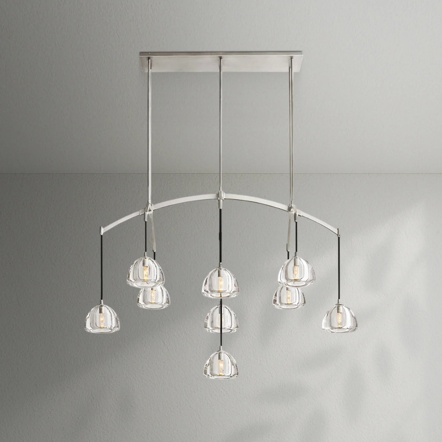Hemispher Modern Glass Linear Chandelier - Lightings Menu