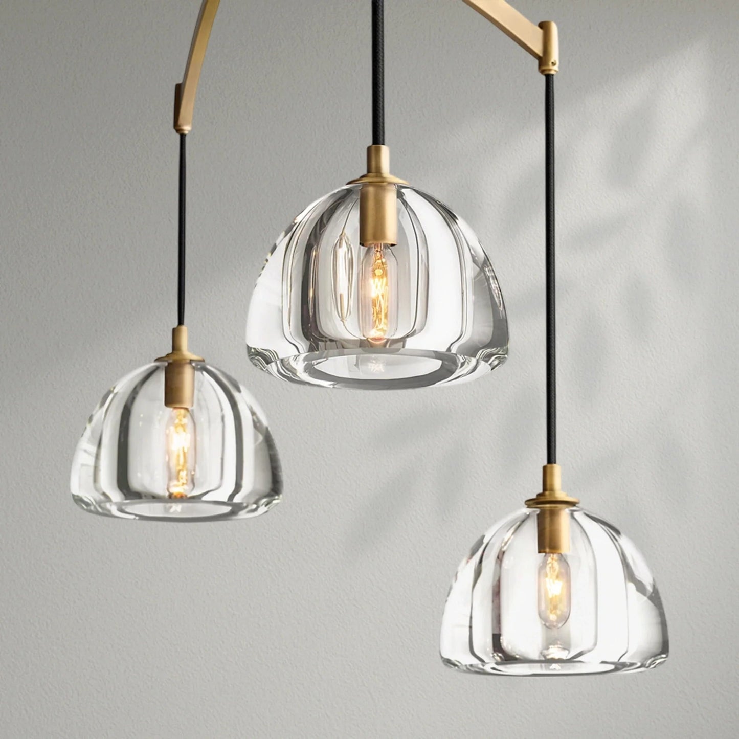 Hemispher Modern Glass Linear Chandelier - Lightings Menu