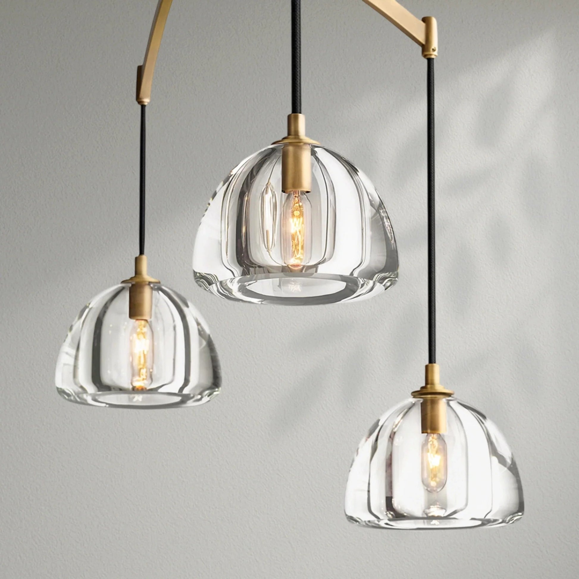 Hemispher Modern Glass Linear Chandelier - Lightings Menu