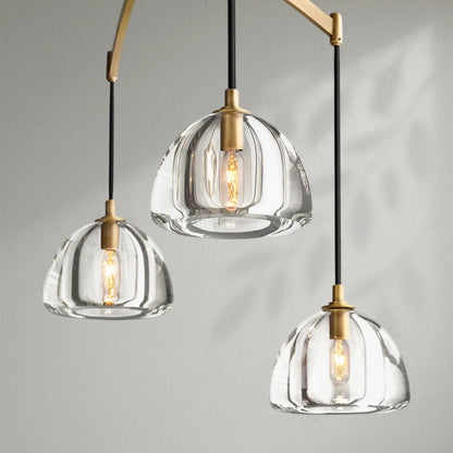 Hemispher Modern Glass Linear Chandelier - Lightings Menu