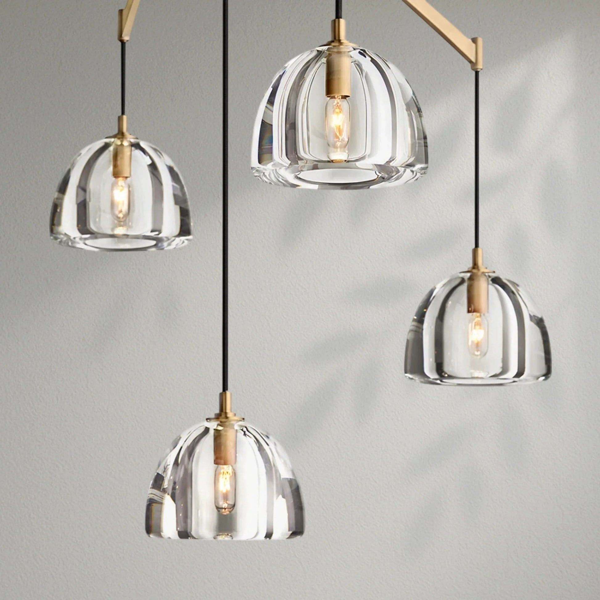 Hemispher Modern Glass Linear Chandelier - Lightings Menu