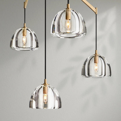 Hemispher Modern Glass Linear Chandelier - Lightings Menu