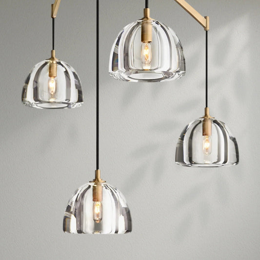 Hemispher Modern Glass Linear Chandelier - Lightings Menu