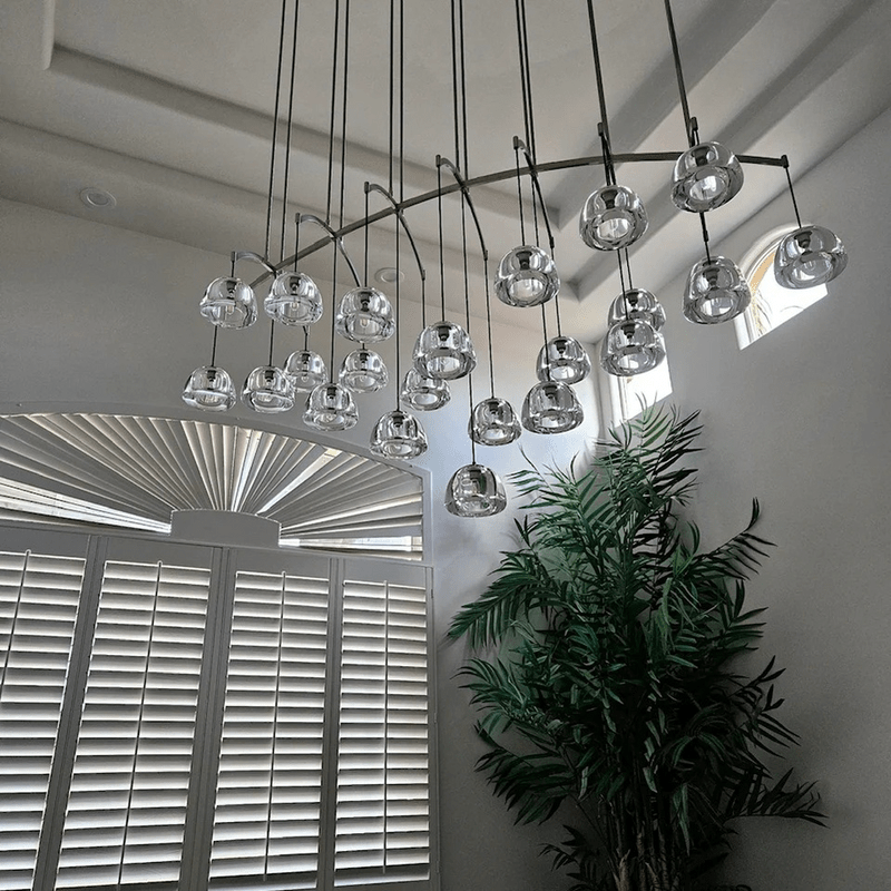 Hemispher Modern Glass Linear Chandelier - Lightings Menu