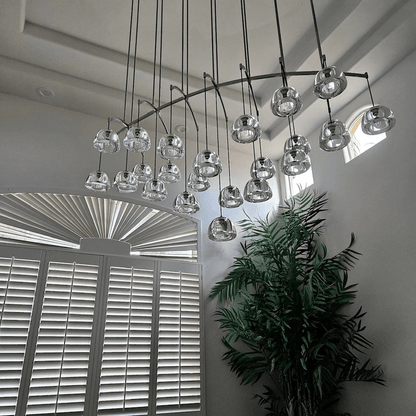 Hemispher Modern Glass Linear Chandelier - Lightings Menu