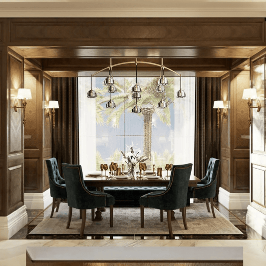 Hemispher Modern Glass Linear Chandelier - Lightings Menu