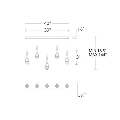 Hibiscus Linear LED Multi Pendant Light - Lightings Menu