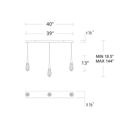Hibiscus Linear LED Multi Pendant Light - Lightings Menu
