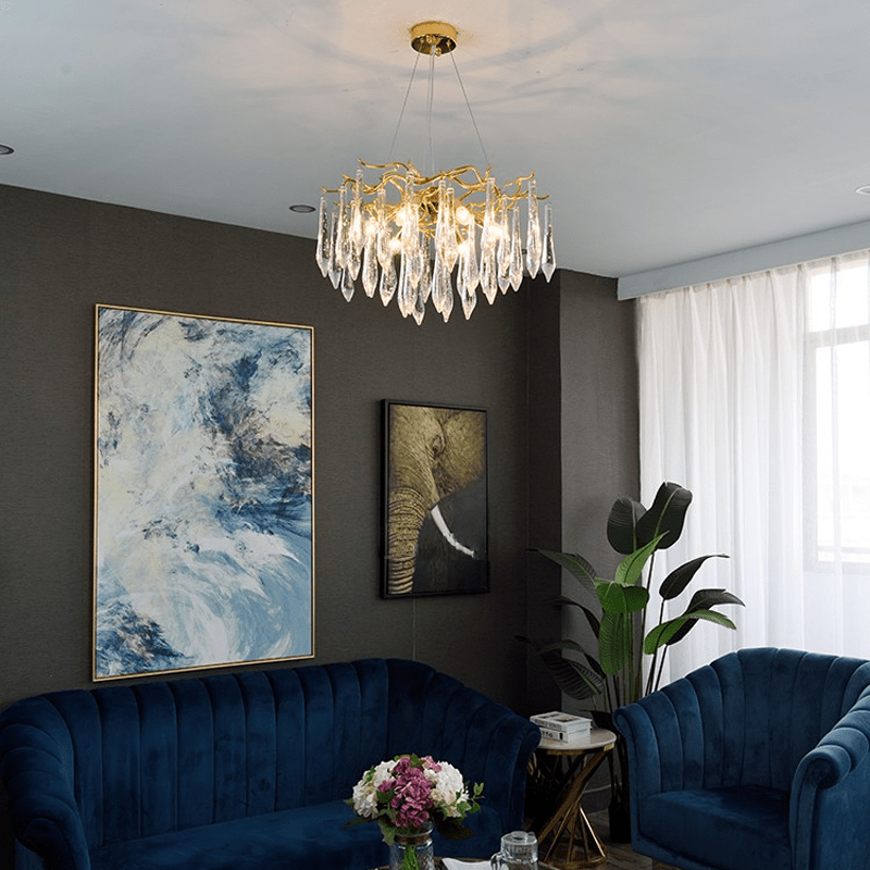 Hurrey Branch Crystal Rain Chandelier - Lightings Menu