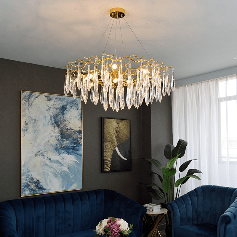 Hurrey Branch Crystal Rain Chandelier - Lightings Menu
