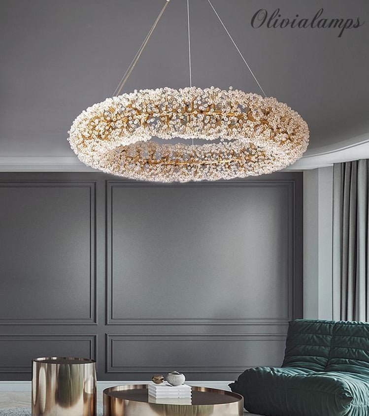 Iissabelle Flower Crystal Chandelier - Lightings Menu
