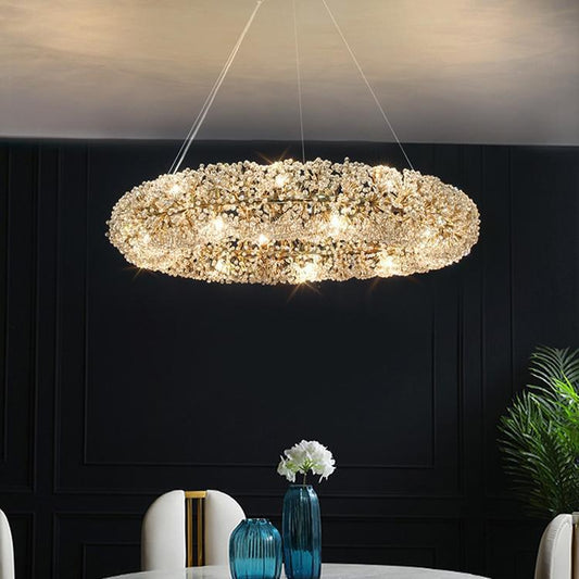 Iissabelle Flower Crystal Chandelier - Lightings Menu