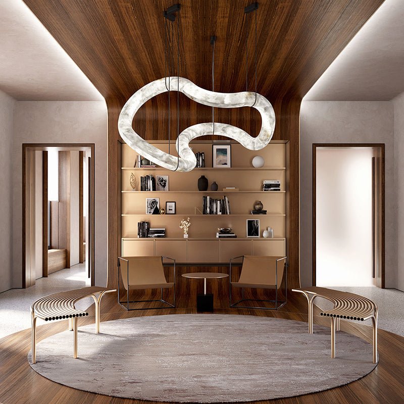 Infinity Symmetrical Alabaster Chandelier - Lightings Menu