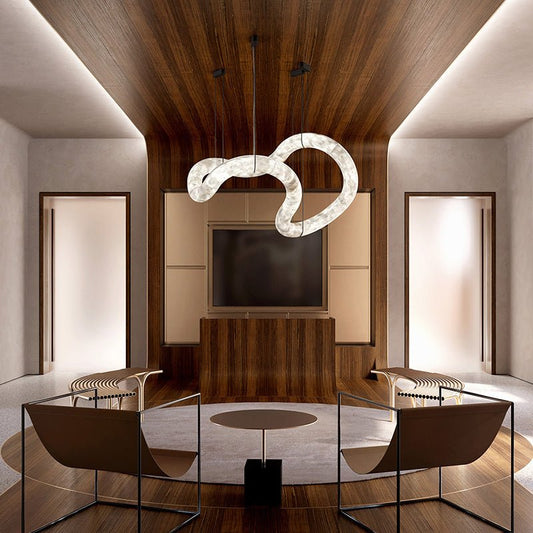 Infinity Symmetrical Alabaster Chandelier - Lightings Menu