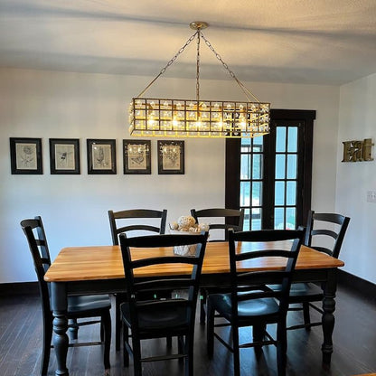 La Cagem Rectangular Chandelier 7 Light - Lightings Menu