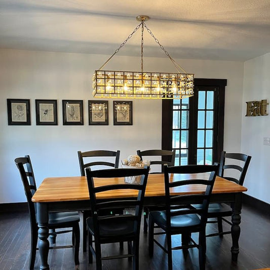 La Cagem Rectangular Chandelier 7 Light - Lightings Menu